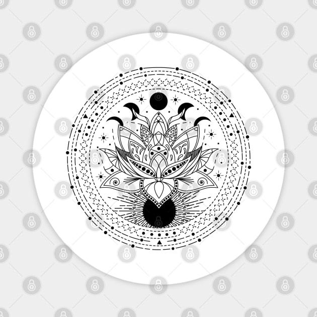 Lotus Flower Mandala Magnet by CelestialStudio